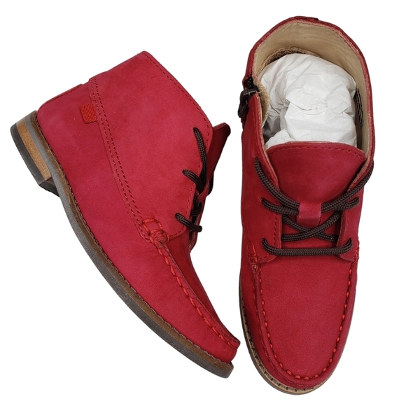 Marc JosephNIB Lincoln Bootie Red Nubuck Leather Lace Up Boots Boy's 11
